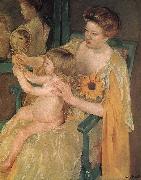 Mary Cassatt Mother and  son oil on canvas